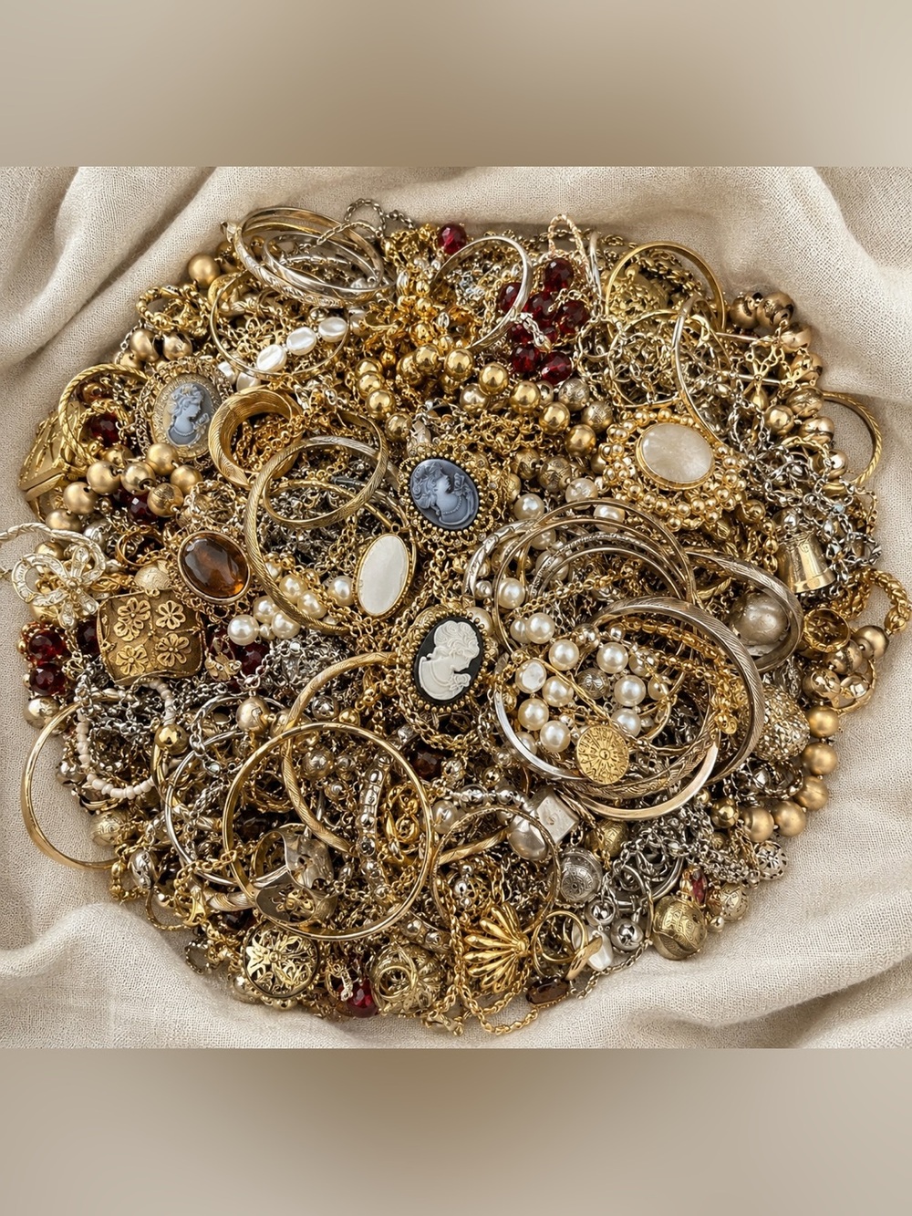 3 LB Massive Vintage Jewelry Lot UNSORTED Wearable Repair Craft Reseller Mix